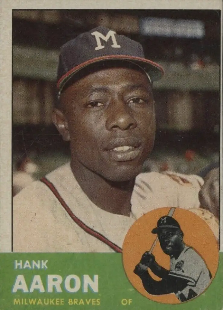 1963 Topps #390 Hank Aaron Milwaukee Braves