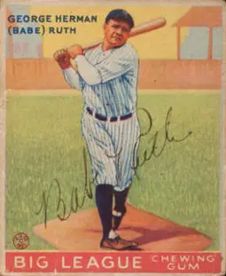 signed Babe Ruth baseball card