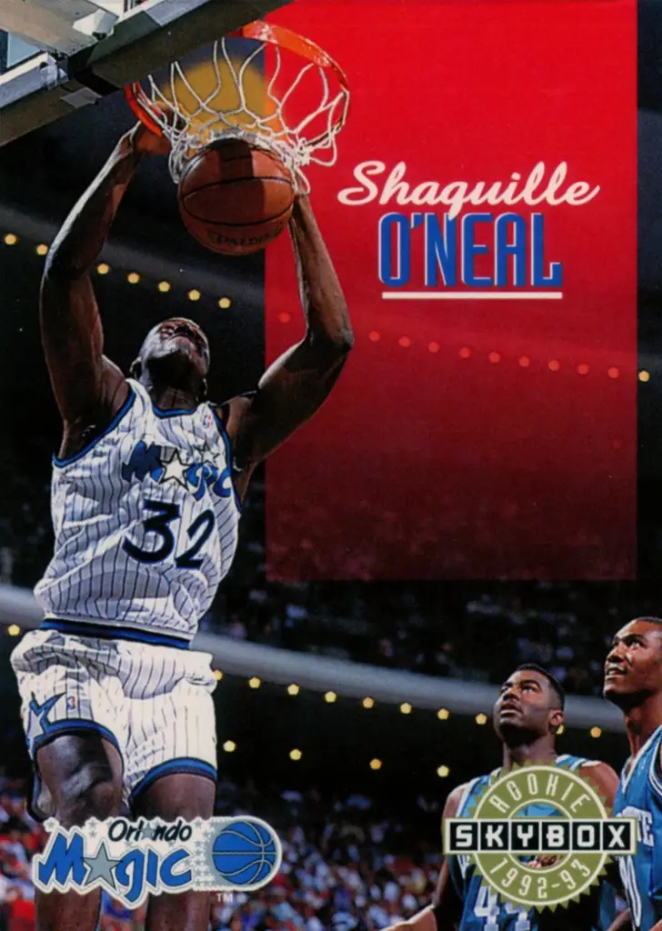 1992 Skybox Shaquille O’Neal Orlando Magic RC Rookie HOF #382