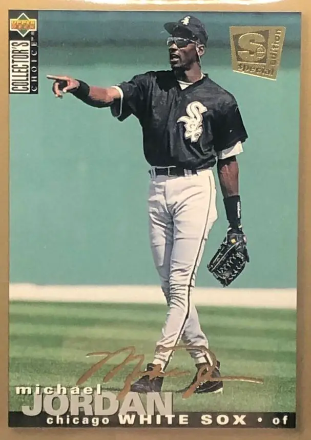 1995 COLLECTORS CHOICE SE MICHAEL JORDAN GOLD SIGNATURE baseball cards #238