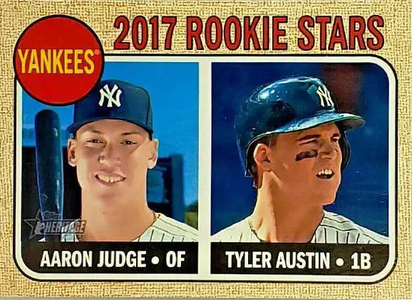 2017 Topps Heritage Aaron Judge and Tyler Austin Rookie Cards #214