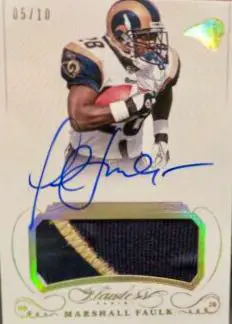 2015 Panini Flawless Gold Autographed Jersey Card, Marshall Faulk