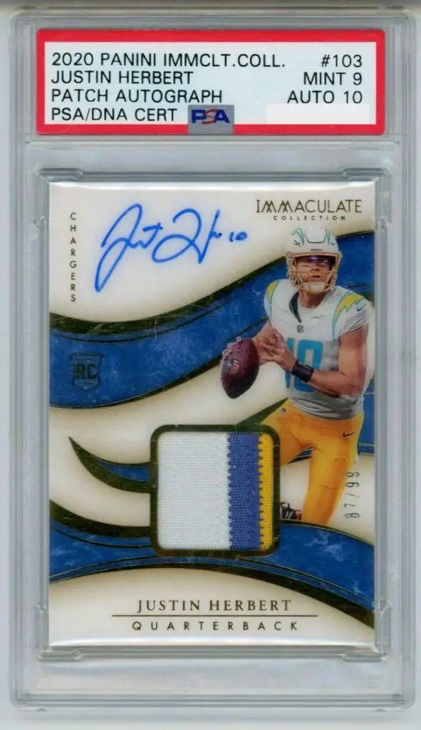 2020 Panini Immaculate Collection Autograph Patch Card #103