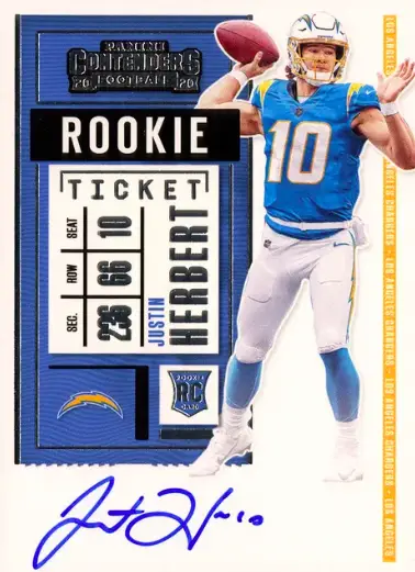 2020 panini contenders autograph, card #104 rookie 