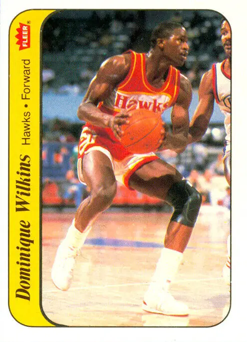 1986-1987 Fleer Sticker Rookie Card #11 dominique wilkins