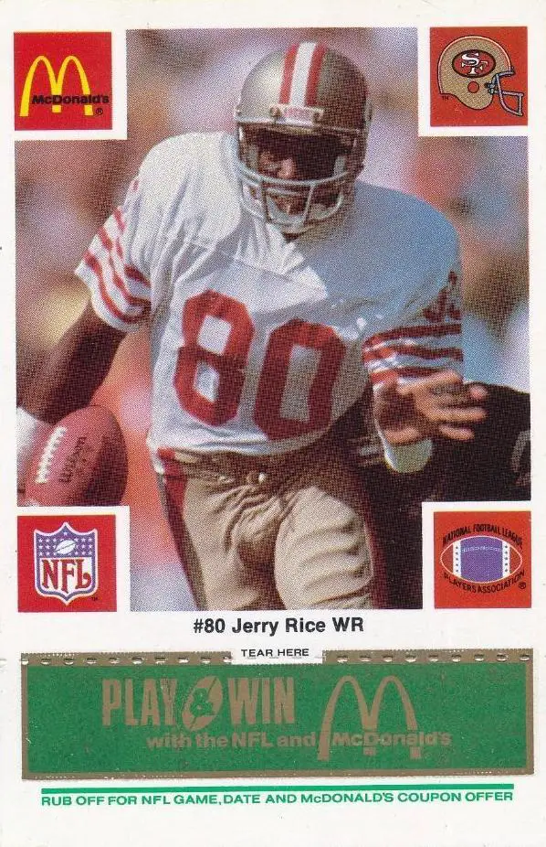 1986 Jerry Rice McDonald's Rookie Card