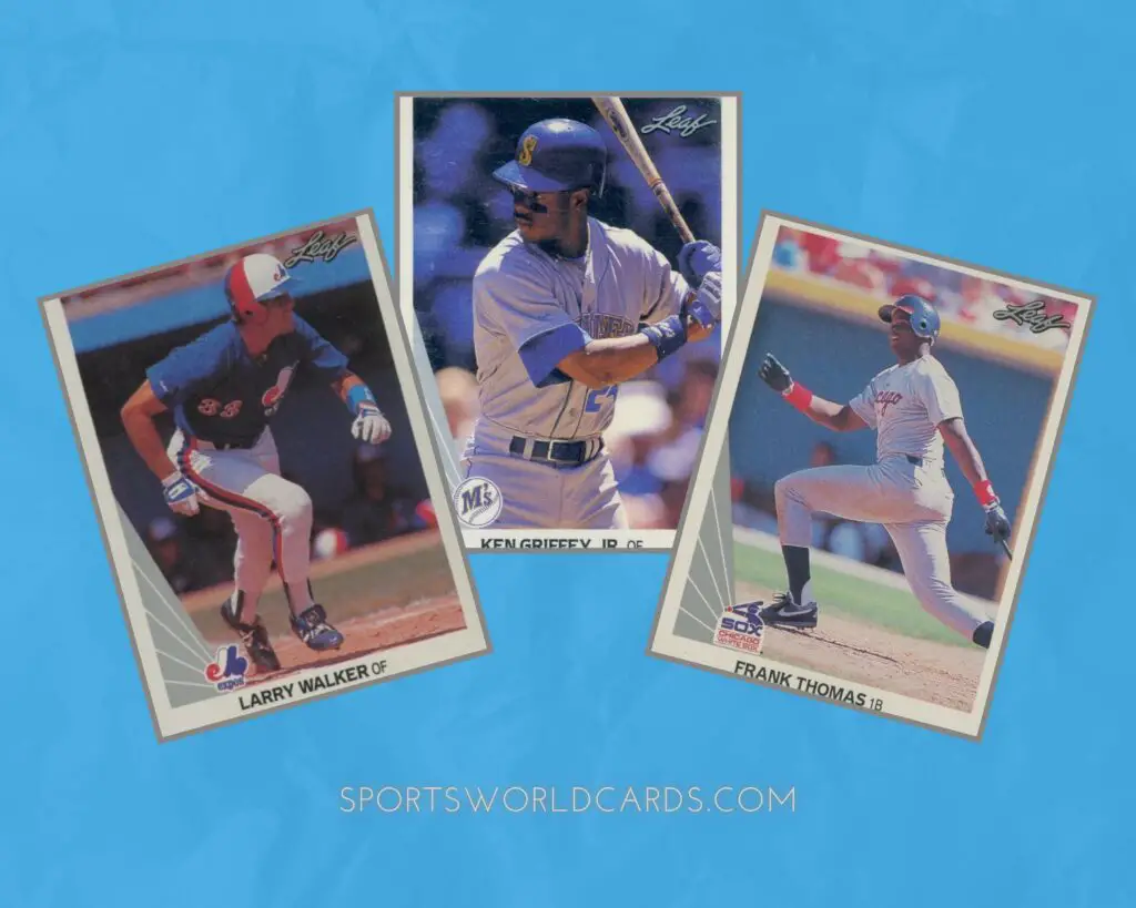 1990 leaf baseball card collage
