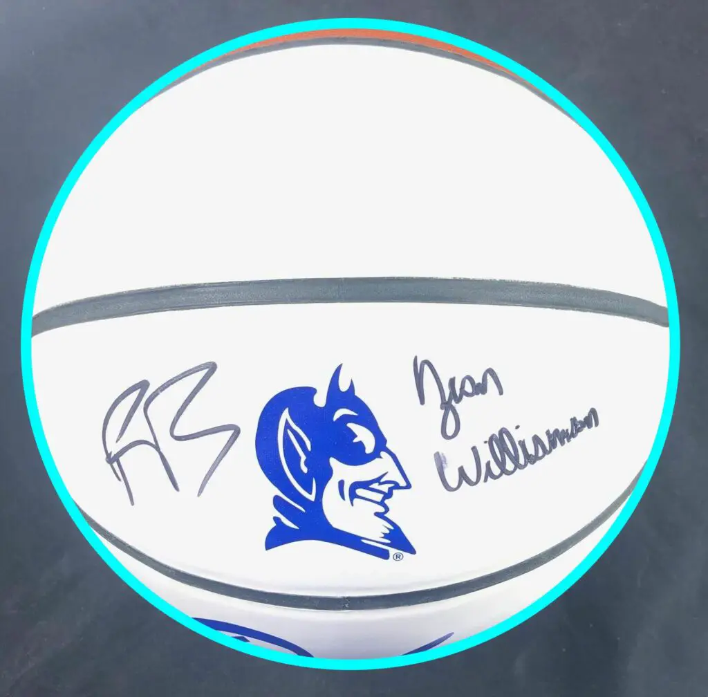 Duke Blue Devils basketball signed by both Zion Williamson and R.J. Barrett