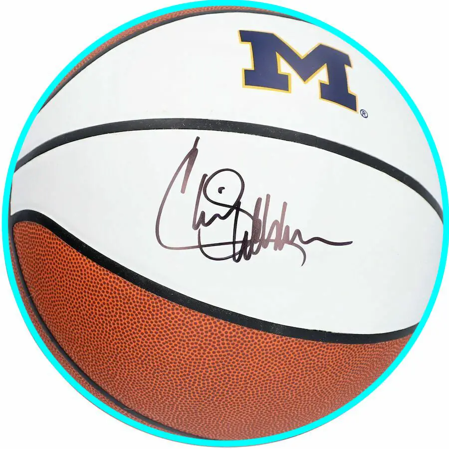 Signed Chris Webber basketball photo