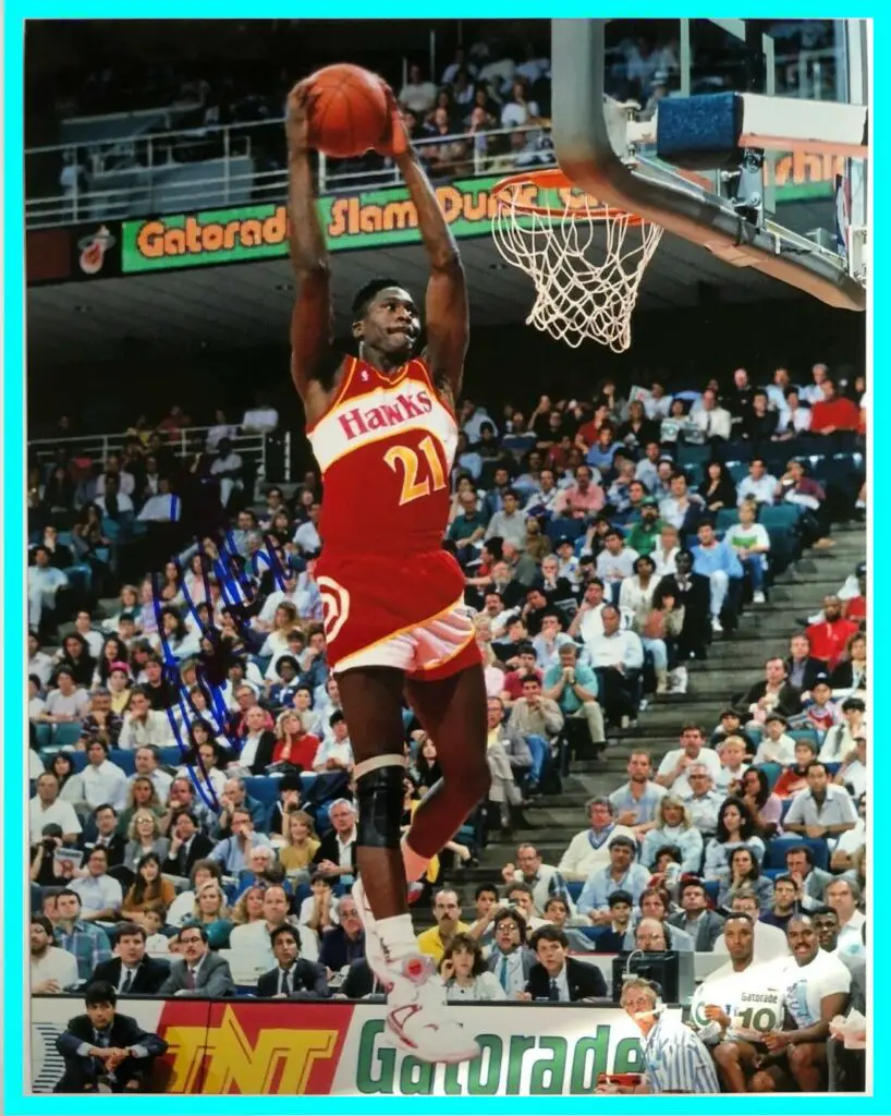 dominique Wilkins signed dunk photo