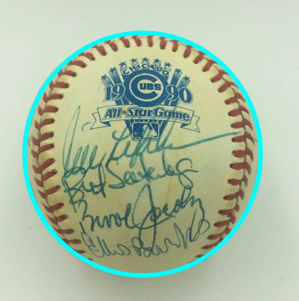 signed 1990 All Star Game Baseball