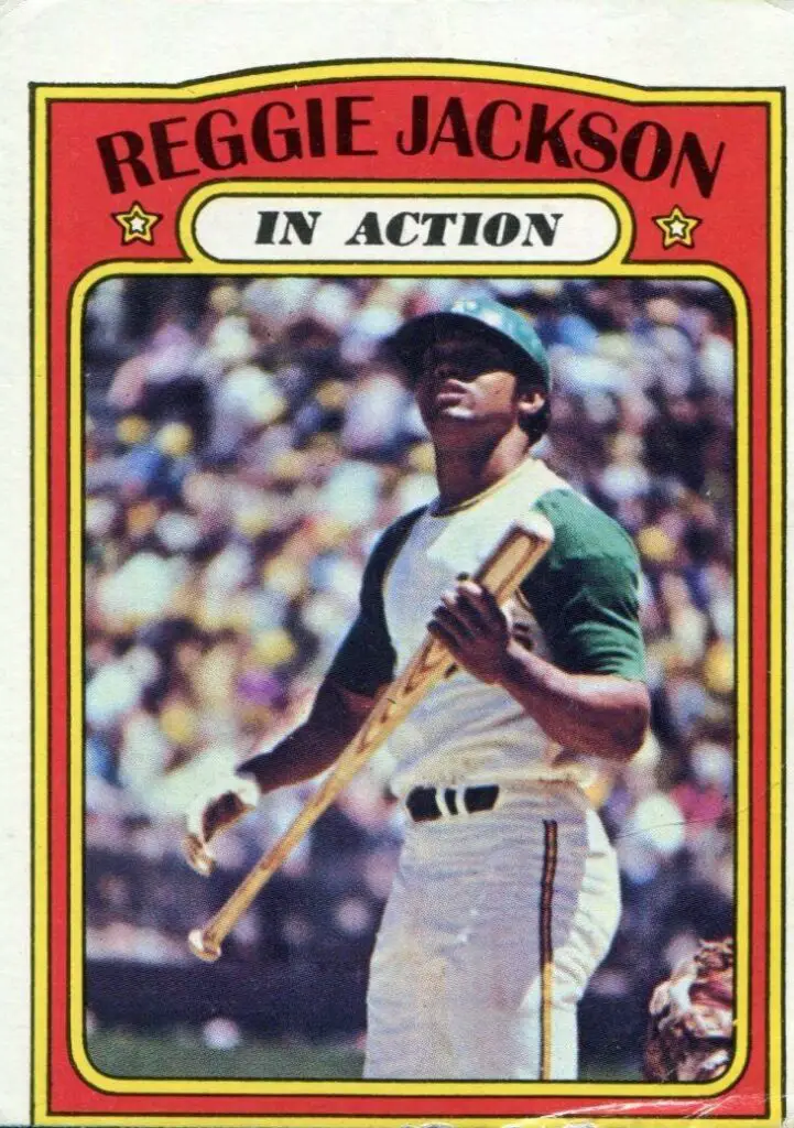 1972 Topps In Action Reggie Jackson Baseball Card #436