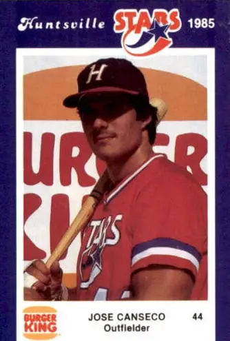 1985 Huntsville Stars Jennings Burger King Jose Canseco #NNO #44