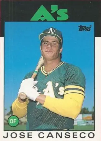 1986 Topps Traded Jose Canseco Rookie Card #20T