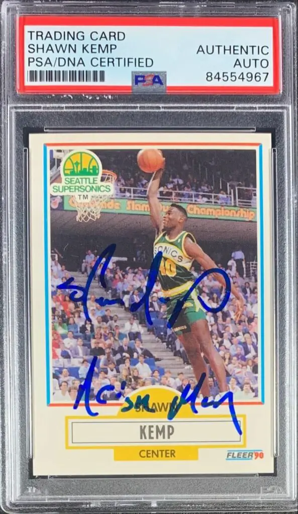 1990 Fleer Shawn Kemp RC #178 autographed and graded