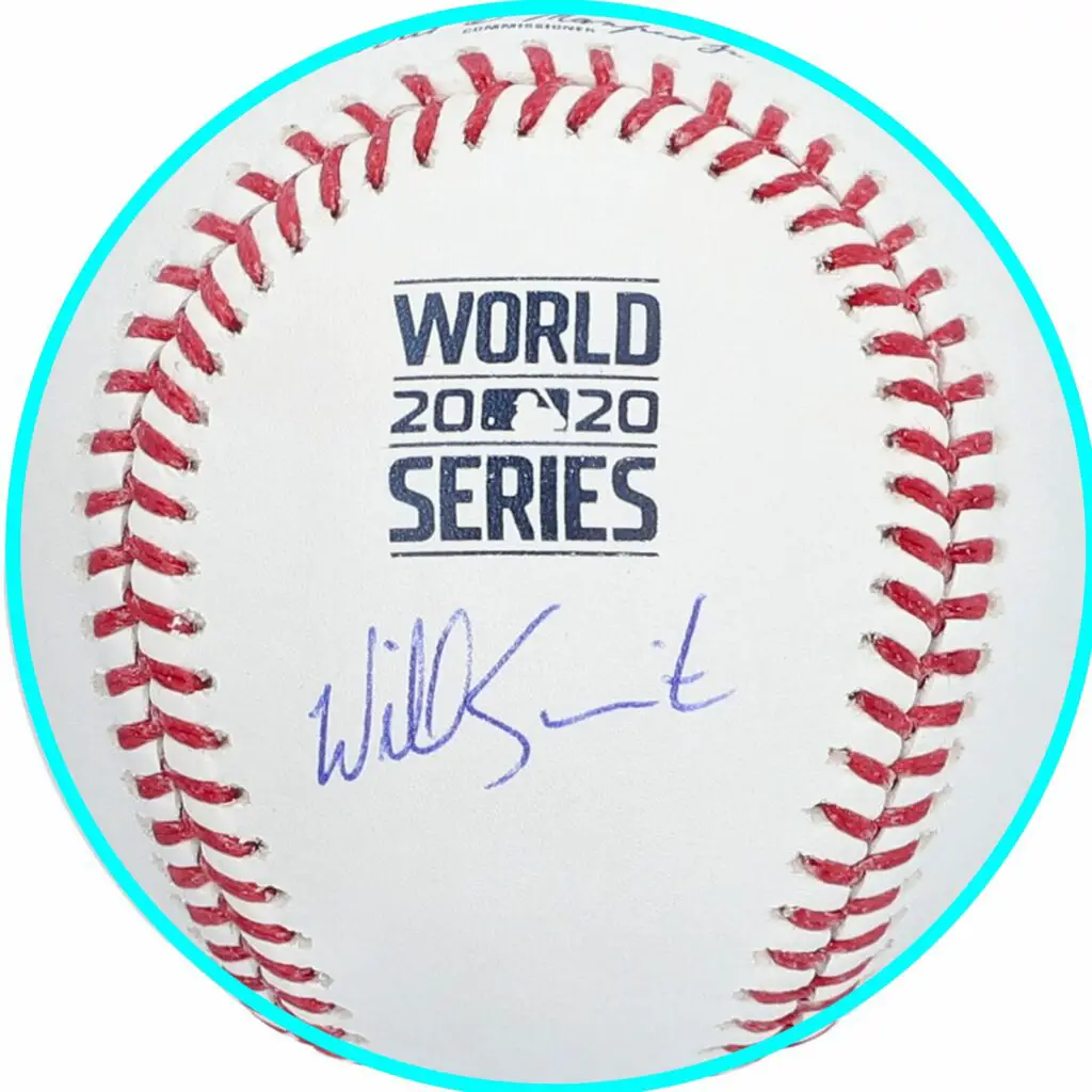 2020 world series signed baseball Will Smith