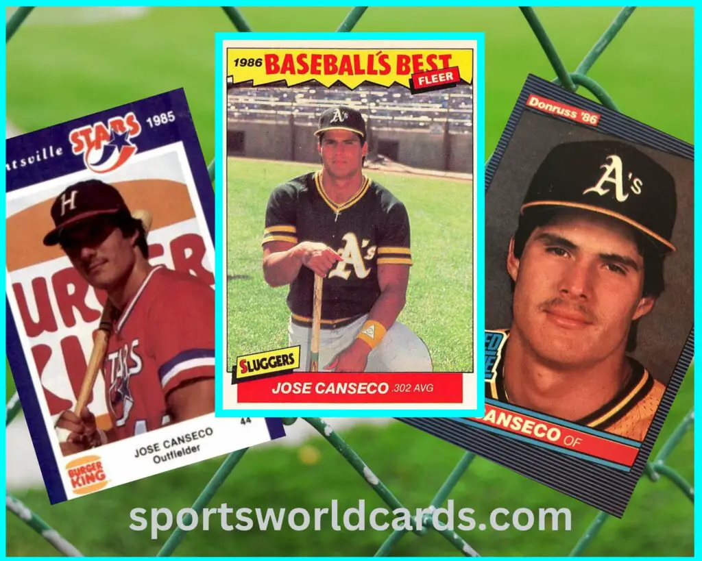 Jose Canseco Rookie cards collage
