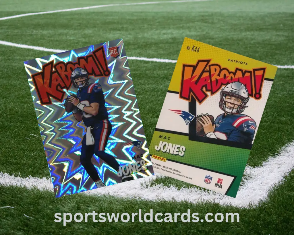 Mac Jones Kaboom Rookie Card front and back