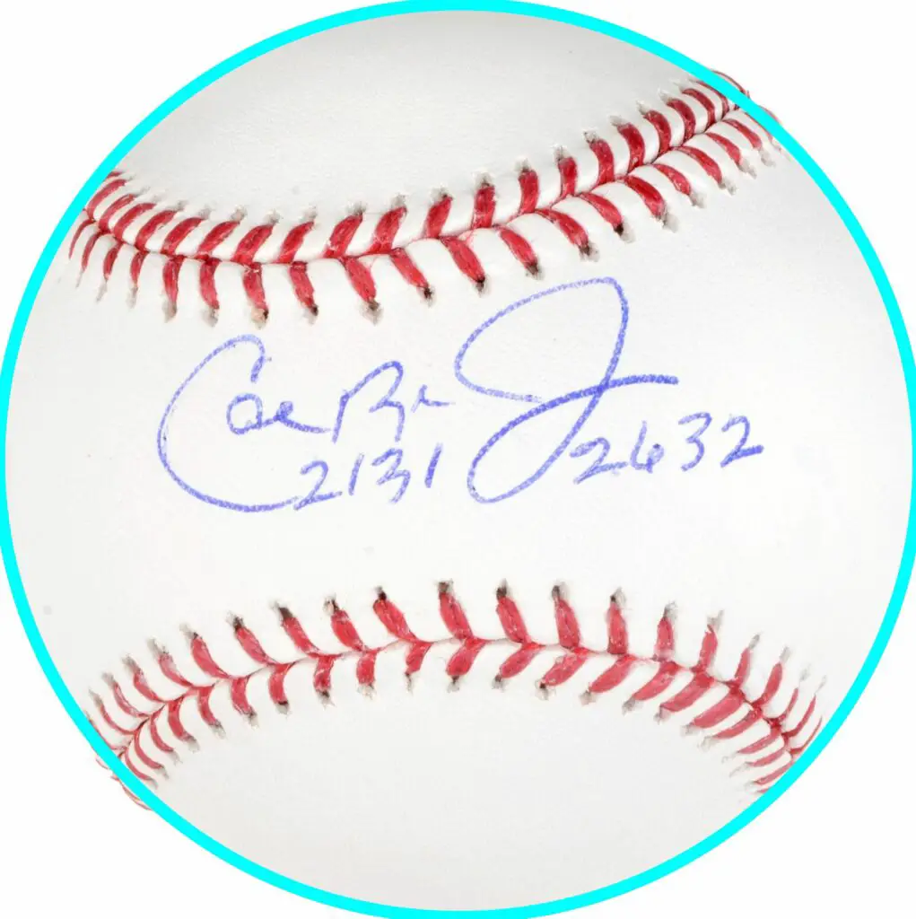 Signed Cal Ripken Jr Baseball