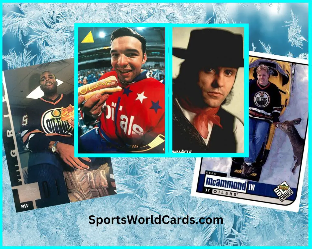 Weird Hockey cards collage