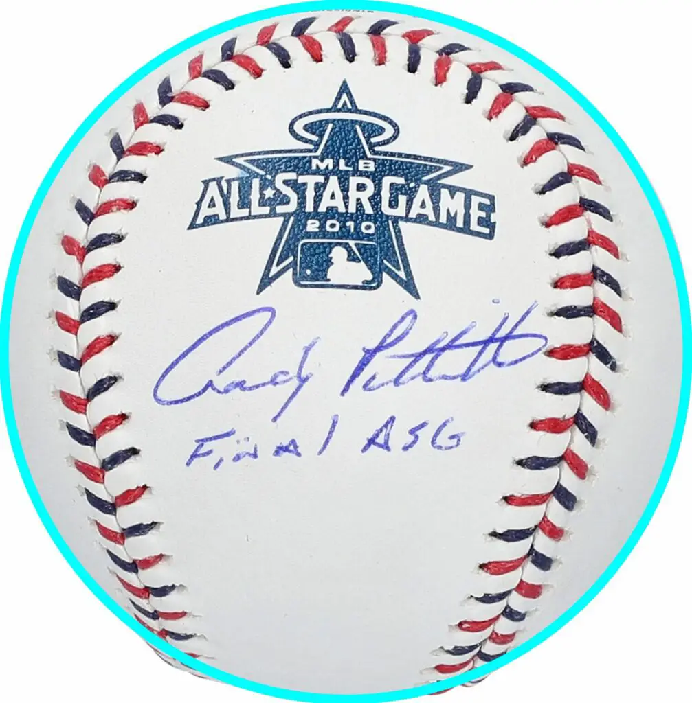 2010 signed baseball Andy Pettitte