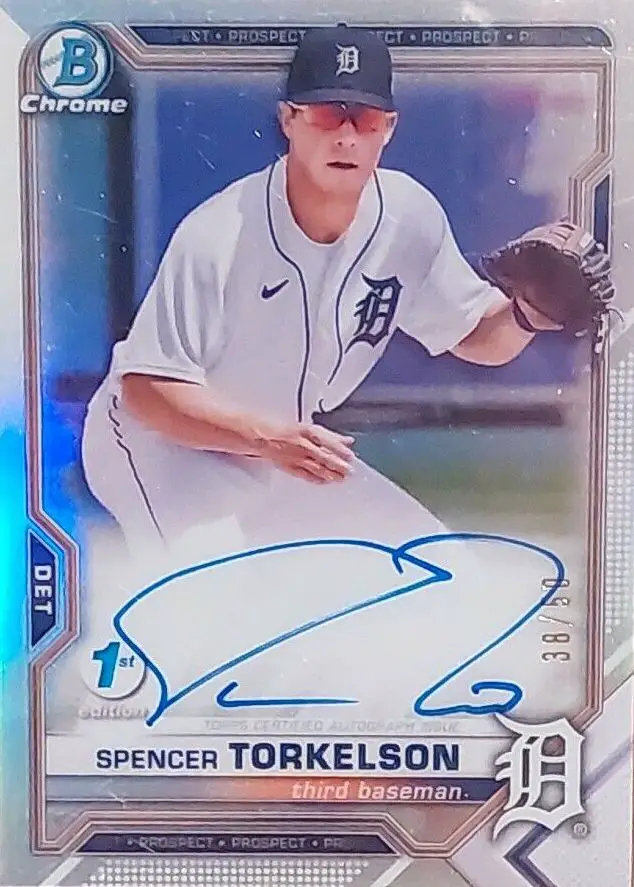 2021 Topps Bowman 1st Edition Chrome Autographs,  Spencer Torkelson Rookie Card #BFEA-ST