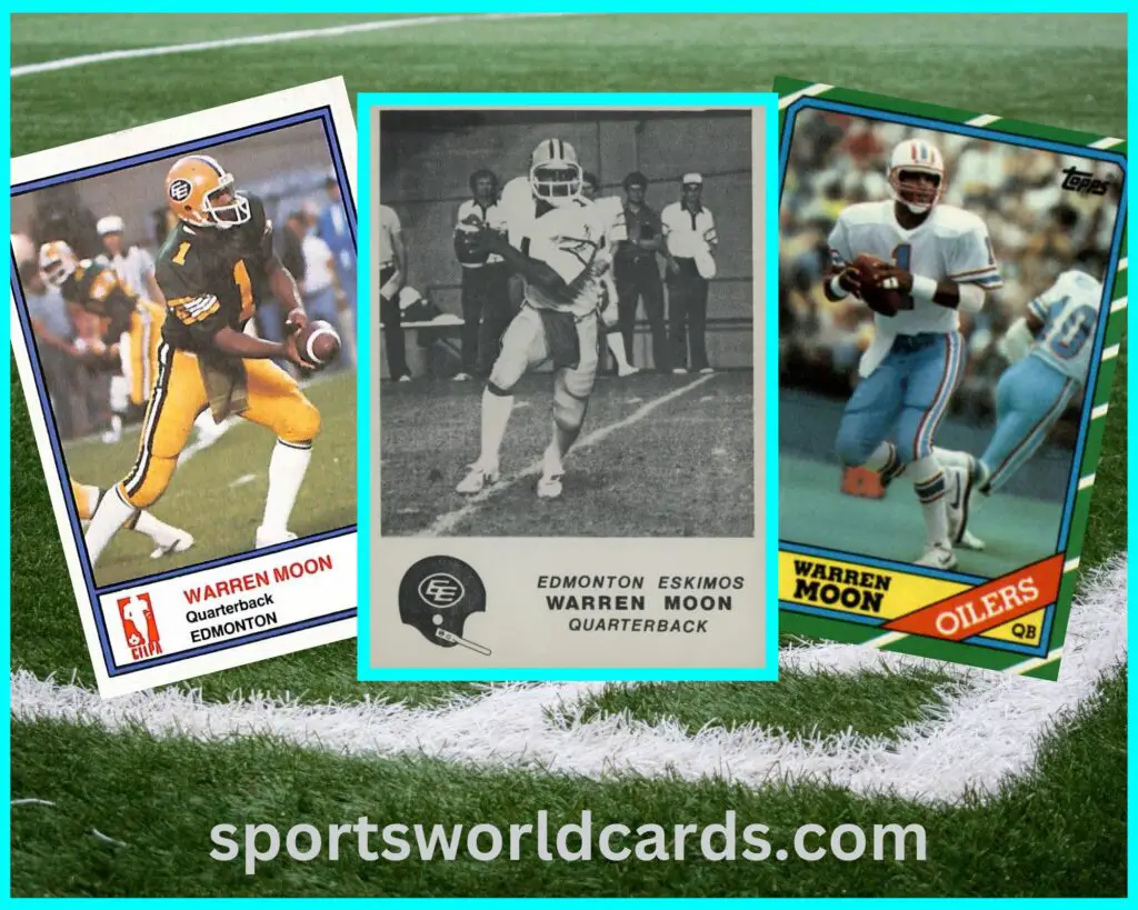 Warren Moon Football cards collage