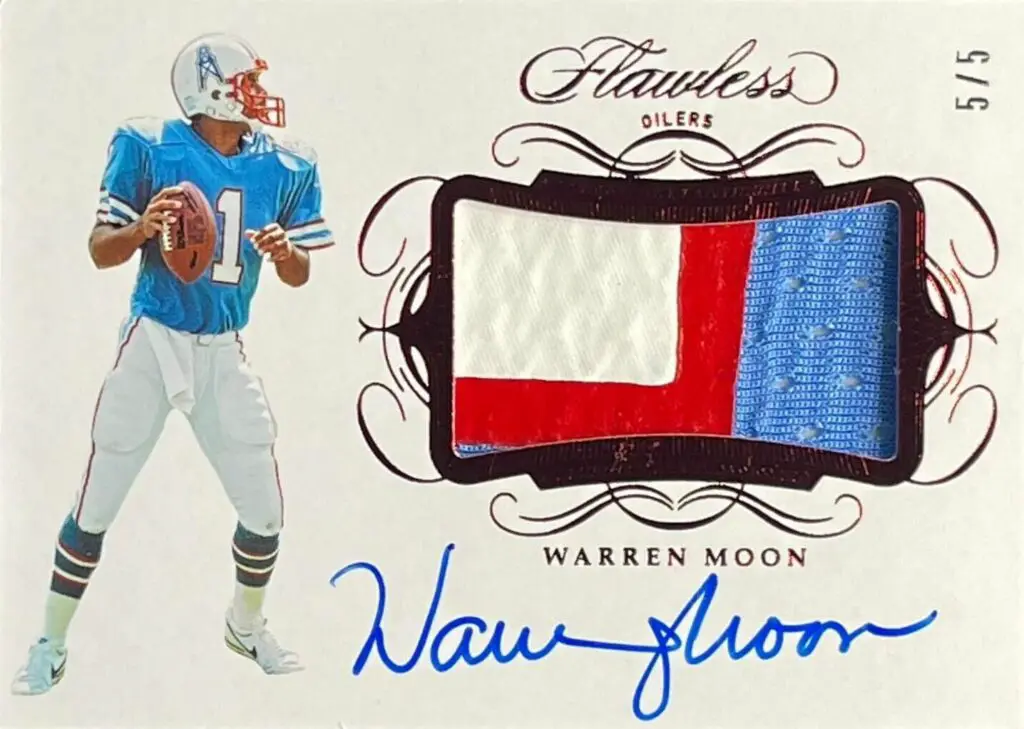 warren moon 2019 Panini Flawless 3-Color Jersey Patch Autograph #PA-WM