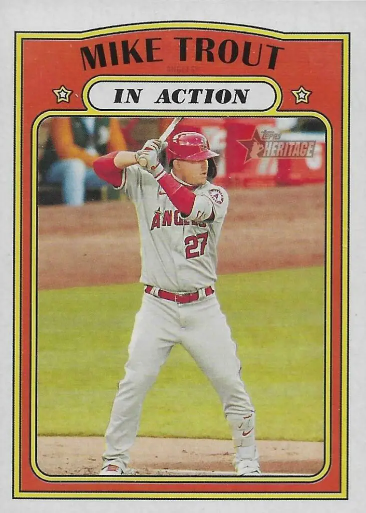 2021 Topps Heritage Mike Trout In Action, Card #170