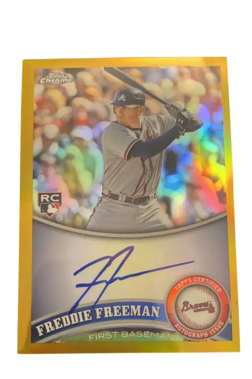 Freddie Freeman 2011 Topps Chrome Rookie Card Refractor Autograph #173 gold