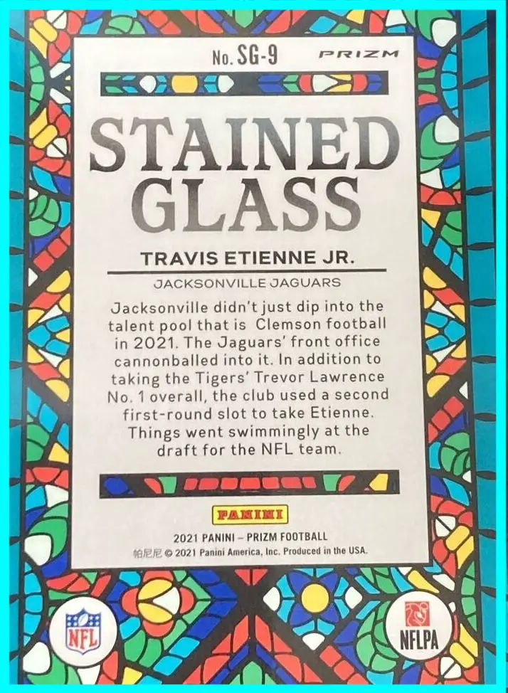 2021 Panini Prizm Stained-Glass Rookie Card #SG-9 back of card